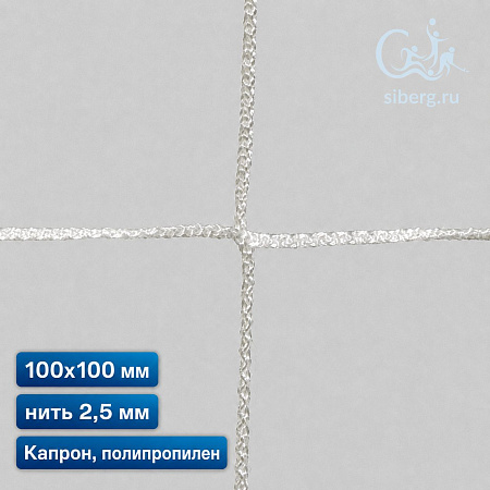 Сетка страховочная квадрат 100х100 мм нить 2,5 мм (капрон, полипропилен)