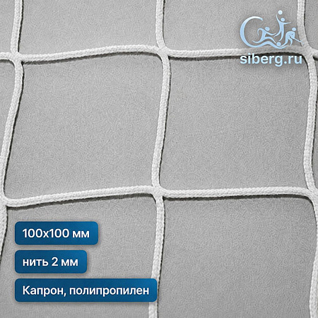 Сетка страховочная квадратная ячейка 100х100 мм нить 2 мм (капрон, полипропилен)